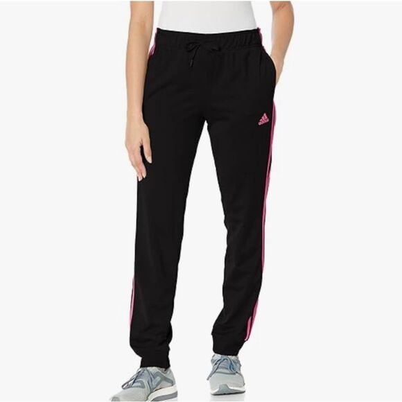 3 for $30! Adidas Womens Essentials Slim Tapered 3-Stripes Tracksuit Bottoms - Picture 3 of 5